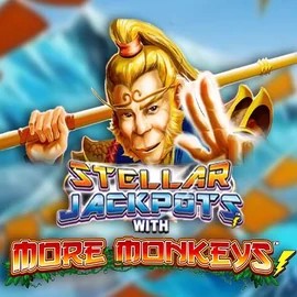Stellar Jackpots with More Monkeys slot logo by Lightning Box Game at Pelikaani Casino